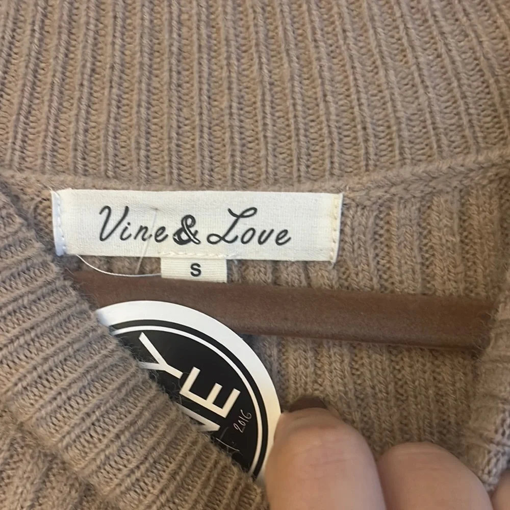 Vine & Love Tan Ribbed Knit Dress - Picture 2 of 2